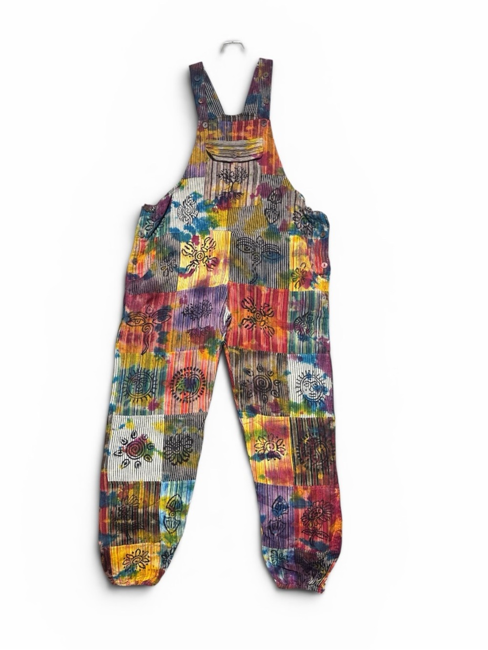 Rising International Boho Multi-Color Patchwork Jumpsuit Overalls